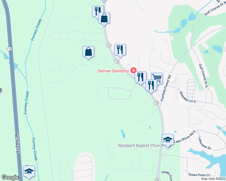 map of restaurants, bars, coffee shops, grocery stores, and more near 7671 Old Post Road in Denver