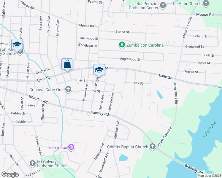 map of restaurants, bars, coffee shops, grocery stores, and more near 525 Florence Avenue in Kannapolis