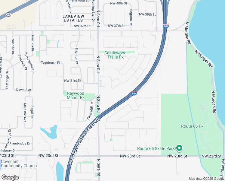 map of restaurants, bars, coffee shops, grocery stores, and more near 800 South Cimarron Road in Yukon