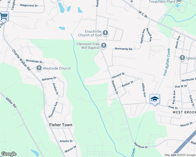 map of restaurants, bars, coffee shops, grocery stores, and more near 4616 Fieldbrook Drive in Kannapolis