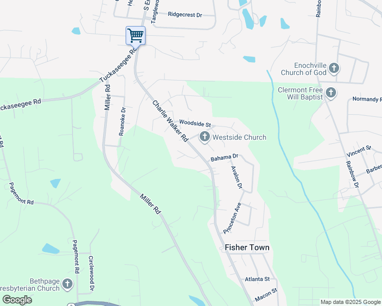 map of restaurants, bars, coffee shops, grocery stores, and more near 6227 Charlie Walker Road in Kannapolis
