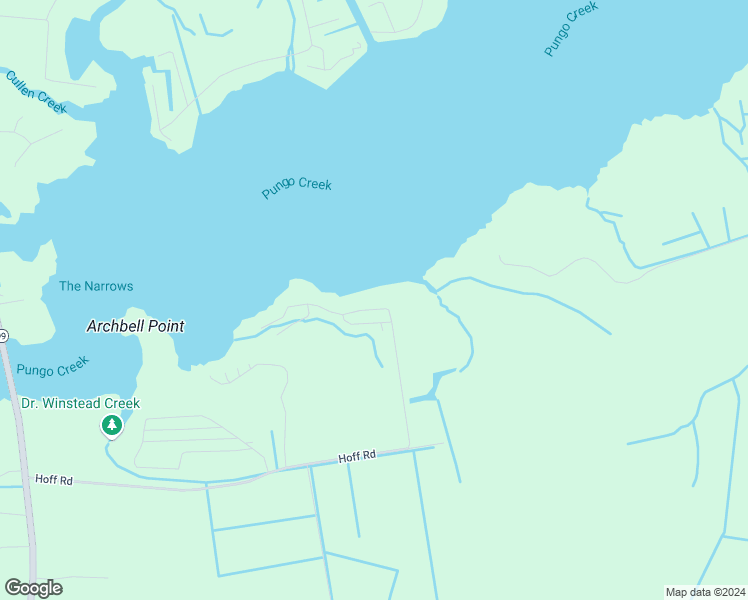 map of restaurants, bars, coffee shops, grocery stores, and more near 1302 Hoff Road in Belhaven