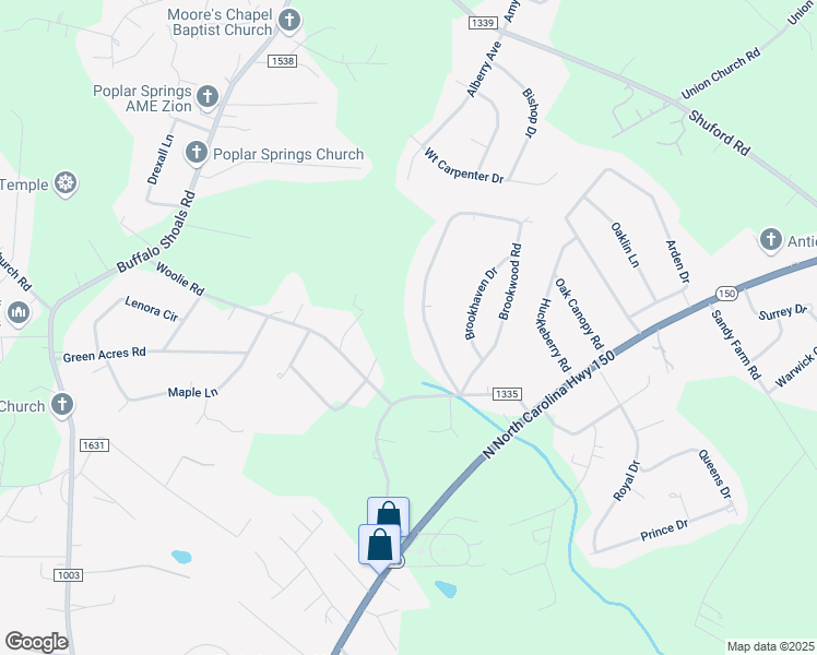 map of restaurants, bars, coffee shops, grocery stores, and more near 1200 Lail Lane in Lincolnton