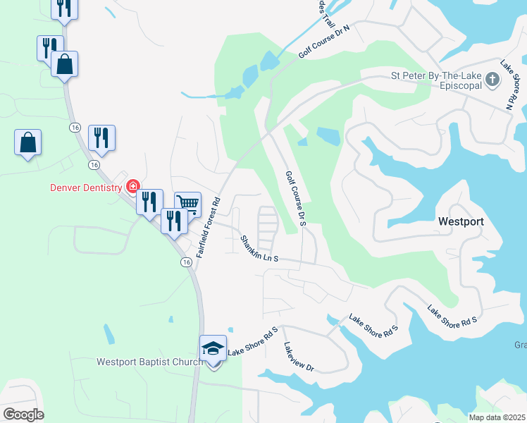 map of restaurants, bars, coffee shops, grocery stores, and more near 7520 Fairway Villa Circle in Denver
