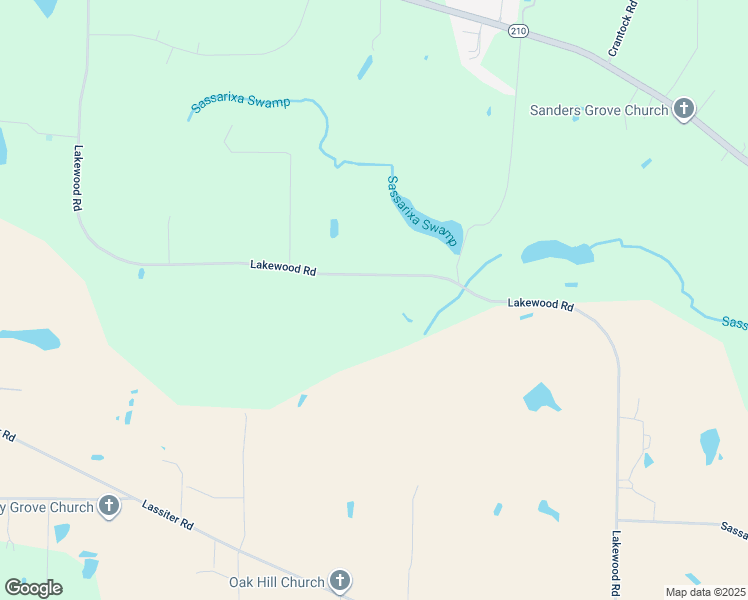 map of restaurants, bars, coffee shops, grocery stores, and more near 1514 Lakewood Road in Four Oaks