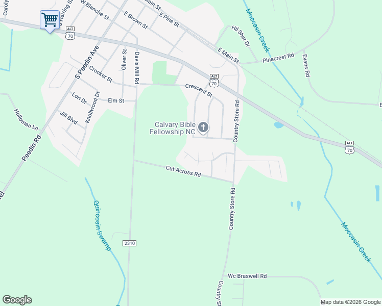 map of restaurants, bars, coffee shops, grocery stores, and more near 238 Manor Avenue in Selma