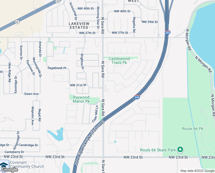 map of restaurants, bars, coffee shops, grocery stores, and more near 3200 North Sara Road in Yukon