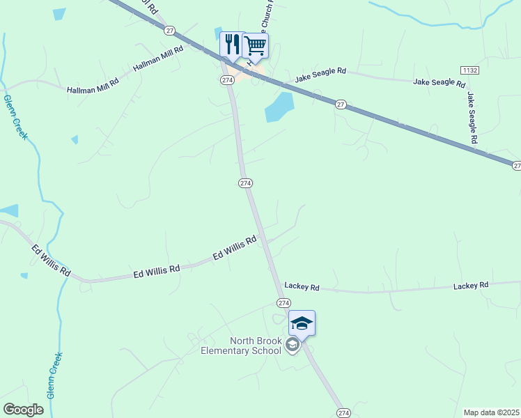 map of restaurants, bars, coffee shops, grocery stores, and more near 385 North Carolina 274 in Vale
