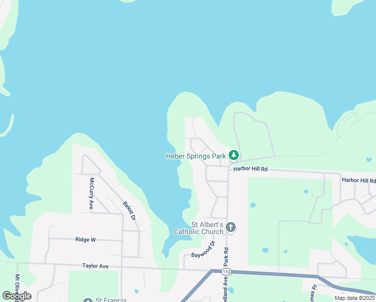 map of restaurants, bars, coffee shops, grocery stores, and more near 44 Woodland West in Heber Springs