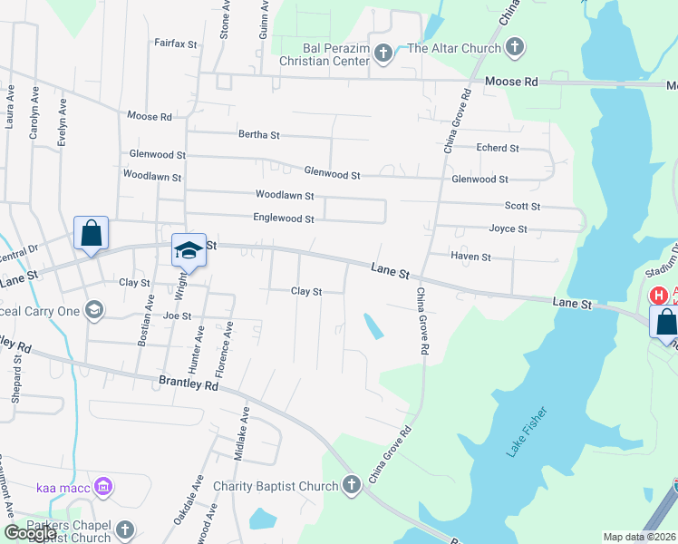 map of restaurants, bars, coffee shops, grocery stores, and more near 589 Earley Street in Kannapolis