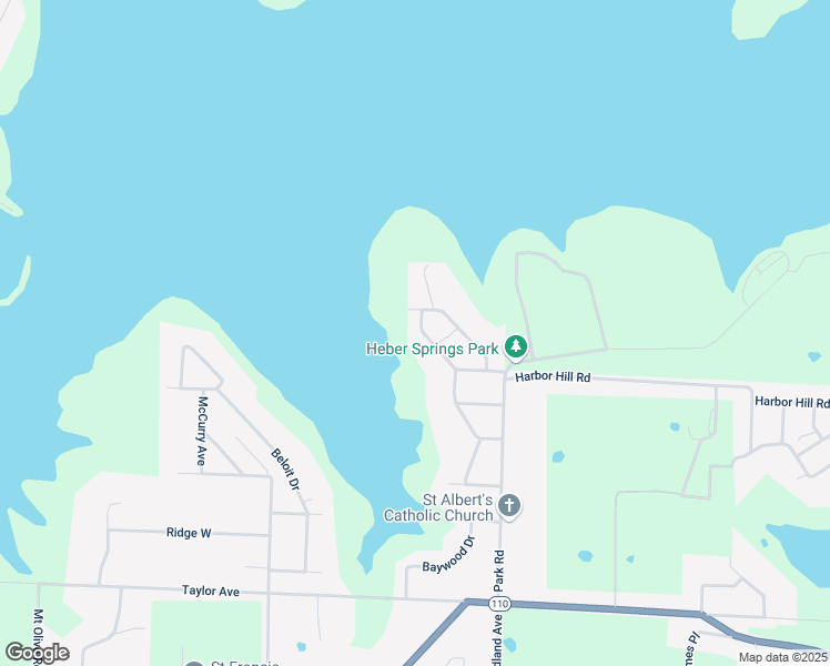 map of restaurants, bars, coffee shops, grocery stores, and more near 44 Woodland West in Heber Springs