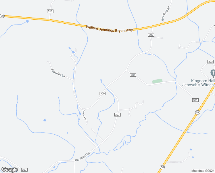 map of restaurants, bars, coffee shops, grocery stores, and more near County Road 307 in Decatur