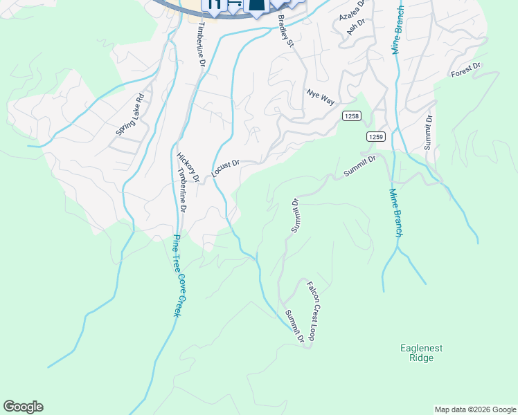 map of restaurants, bars, coffee shops, grocery stores, and more near 284 Robin Roost Road in Maggie Valley