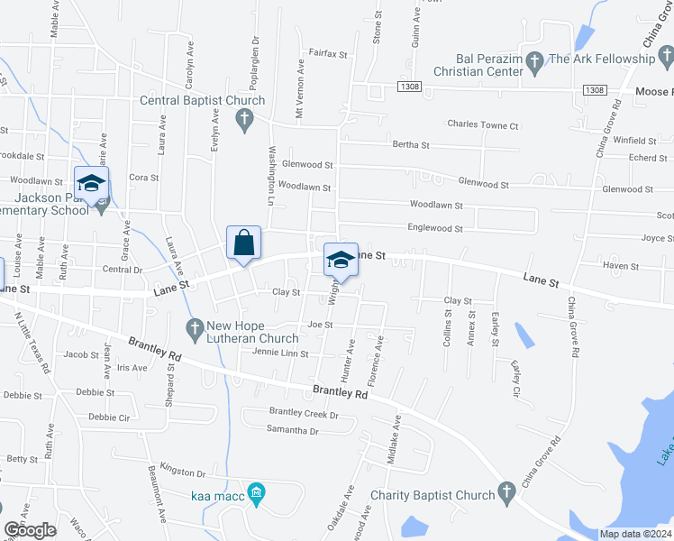 map of restaurants, bars, coffee shops, grocery stores, and more near 2105 Stephen Court in Kannapolis