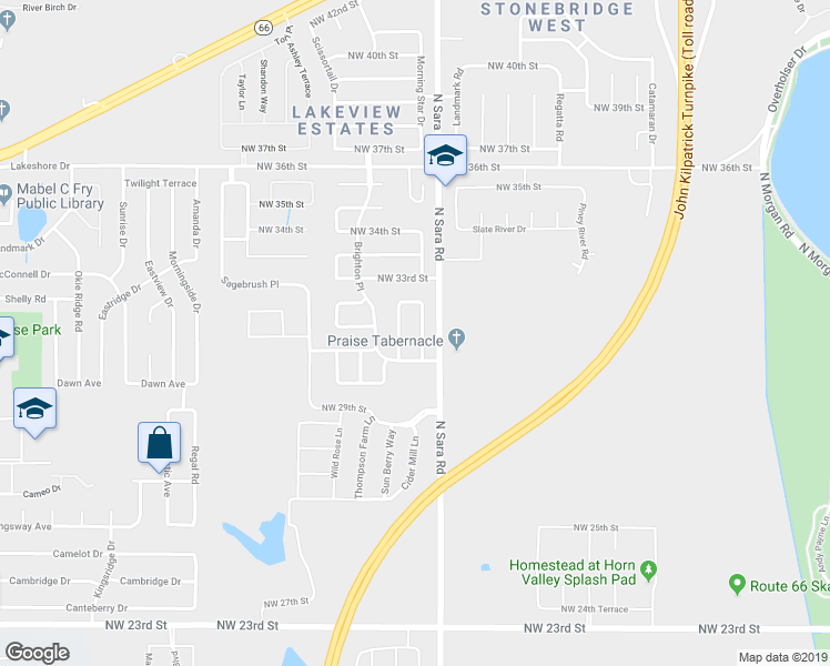 map of restaurants, bars, coffee shops, grocery stores, and more near 3217 Bishop Rock Place in Yukon