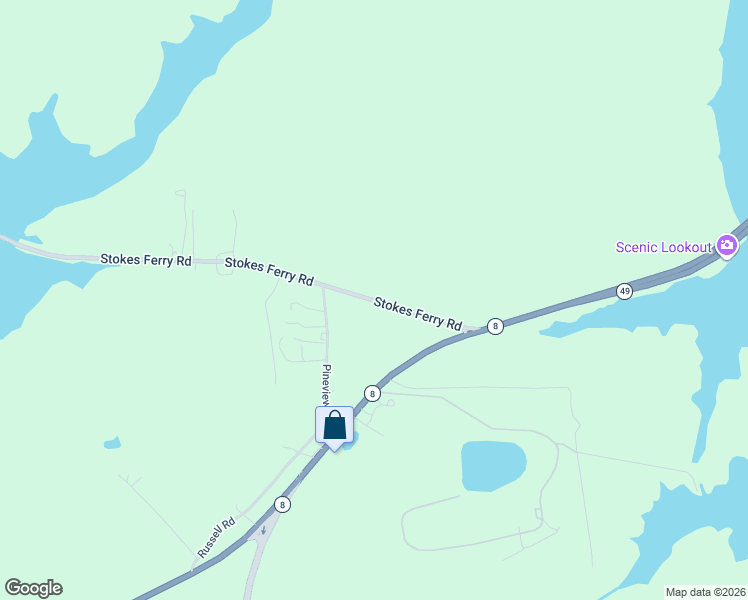 map of restaurants, bars, coffee shops, grocery stores, and more near 17670 Stokes Ferry Rd in New London