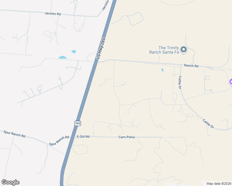 map of restaurants, bars, coffee shops, grocery stores, and more near 28 Old Road in Lamy