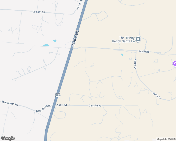 map of restaurants, bars, coffee shops, grocery stores, and more near 28 Old Road in Lamy