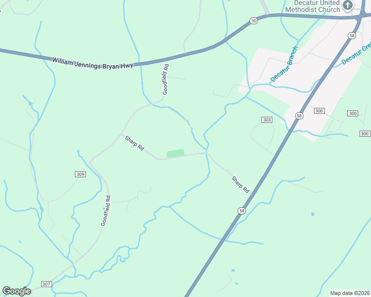 map of restaurants, bars, coffee shops, grocery stores, and more near Sharp Lane in Decatur