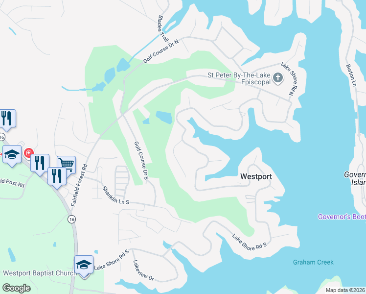 map of restaurants, bars, coffee shops, grocery stores, and more near 3687 Lake Shore Road South in Denver