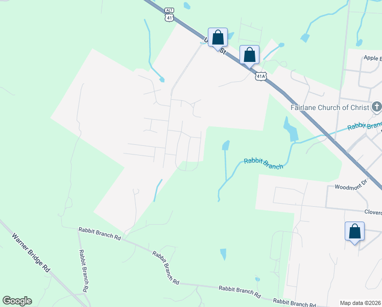 map of restaurants, bars, coffee shops, grocery stores, and more near 110 Annas Way in Shelbyville