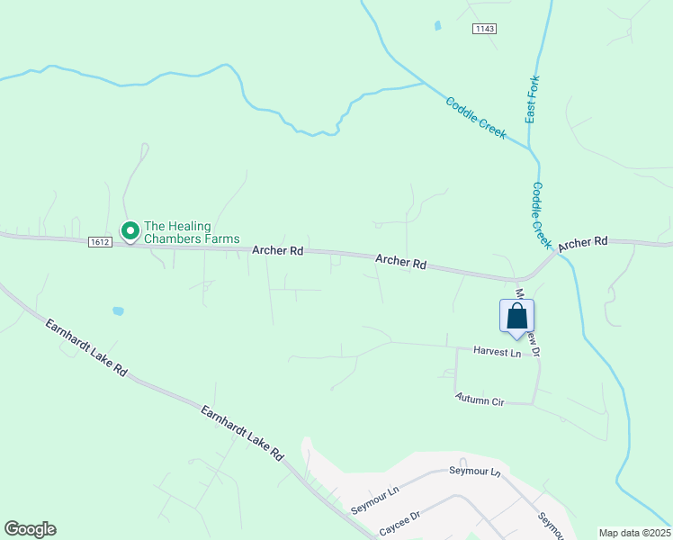 map of restaurants, bars, coffee shops, grocery stores, and more near 10001 Archer Road in Davidson