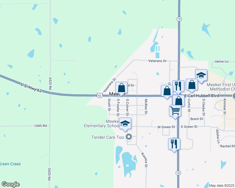 map of restaurants, bars, coffee shops, grocery stores, and more near in Meeker