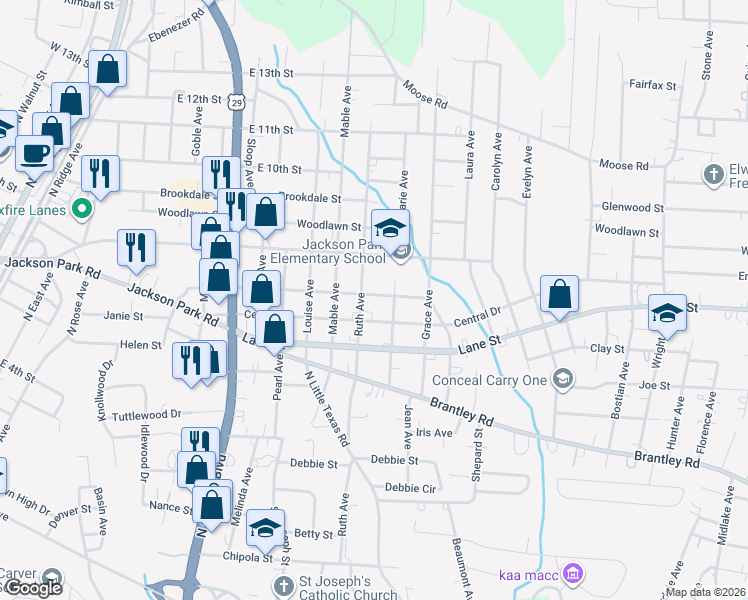 map of restaurants, bars, coffee shops, grocery stores, and more near 635 Marie Avenue in Kannapolis