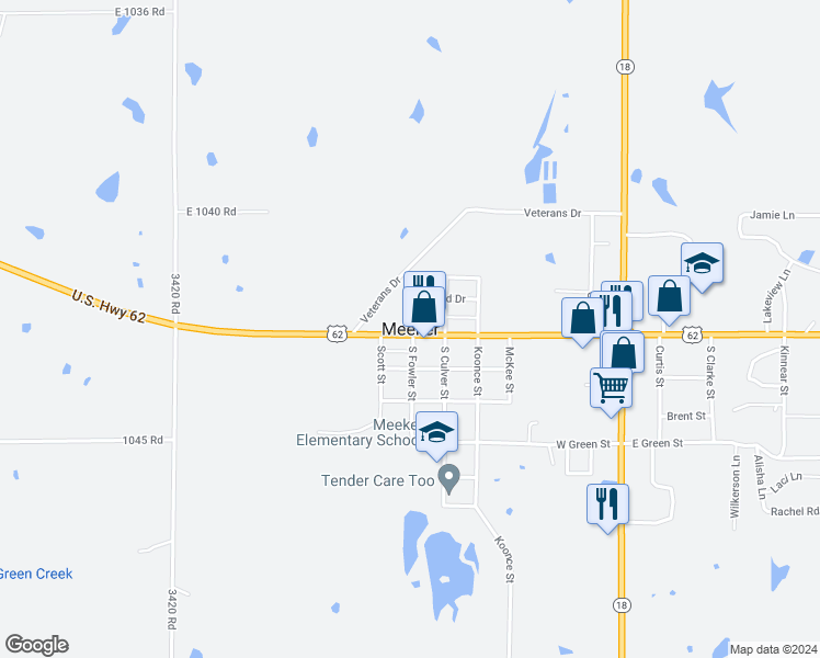map of restaurants, bars, coffee shops, grocery stores, and more near in Meeker