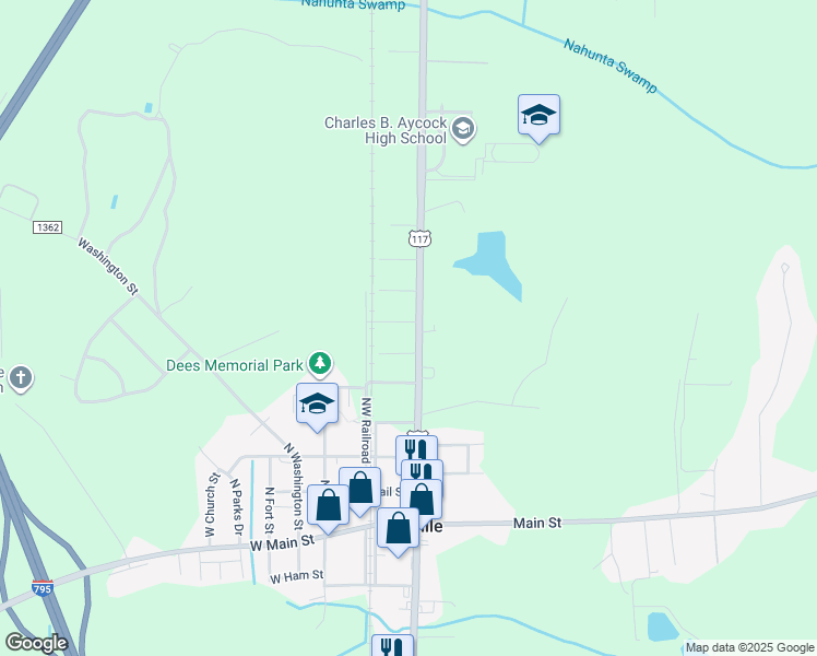 map of restaurants, bars, coffee shops, grocery stores, and more near 5299 U.S. 117 in Pikeville