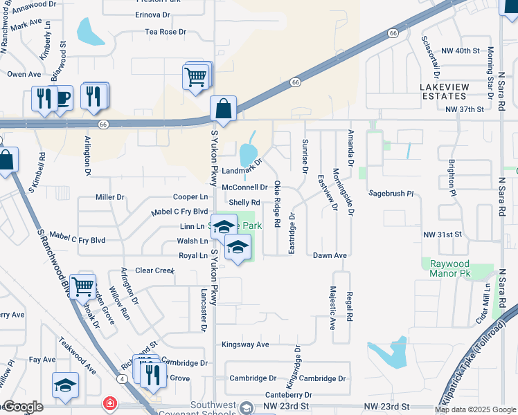 map of restaurants, bars, coffee shops, grocery stores, and more near 716 Heather Terrace in Yukon