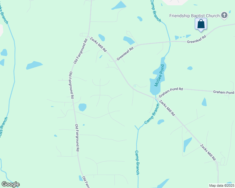 map of restaurants, bars, coffee shops, grocery stores, and more near 151 Blessed Lane in Angier