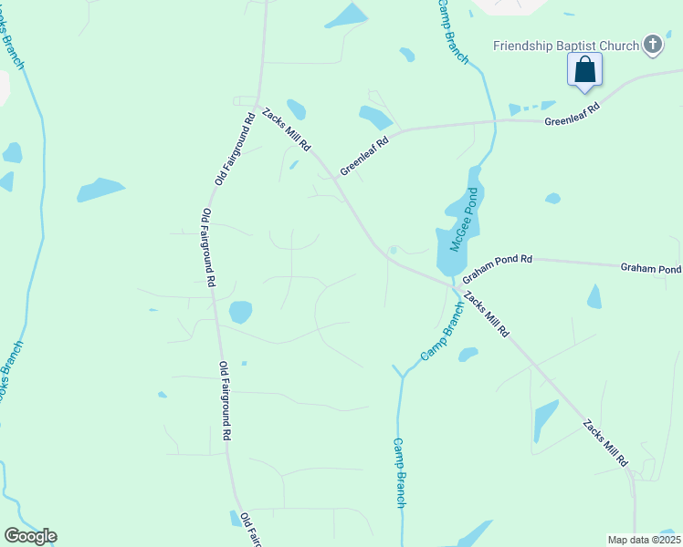 map of restaurants, bars, coffee shops, grocery stores, and more near 151 Blessed Lane in Angier