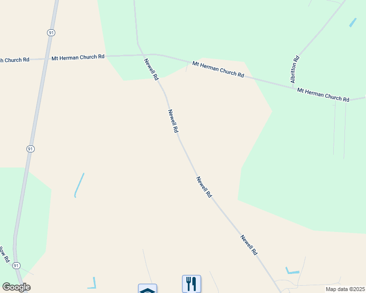 map of restaurants, bars, coffee shops, grocery stores, and more near Newell Road in Greene County