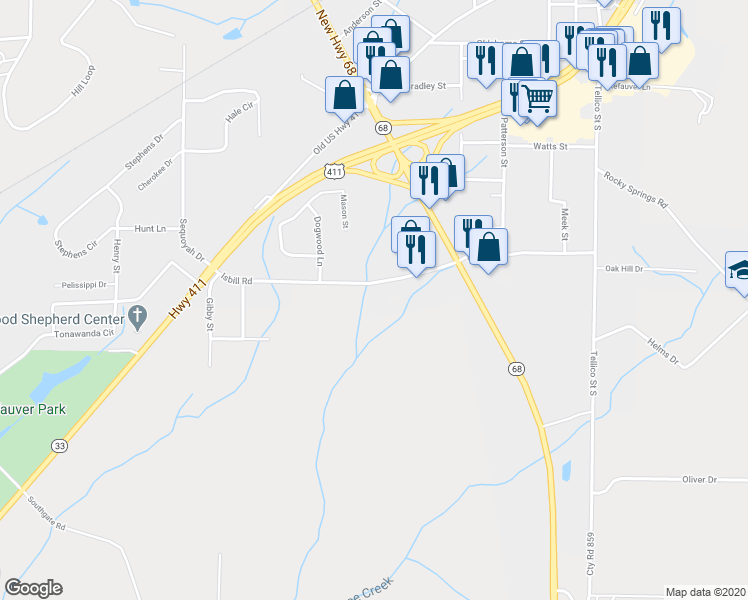 map of restaurants, bars, coffee shops, grocery stores, and more near 465 Isbill Road in Madisonville