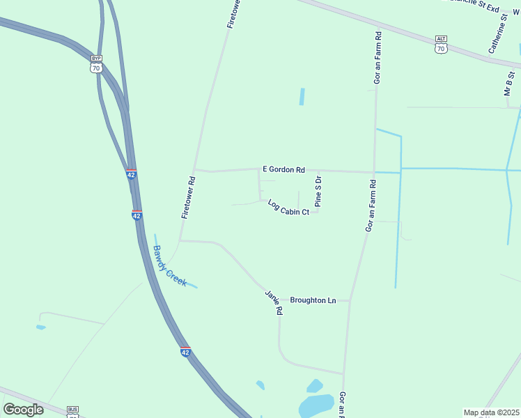 map of restaurants, bars, coffee shops, grocery stores, and more near 291 Log Cabin Court in Selma