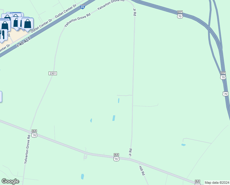 map of restaurants, bars, coffee shops, grocery stores, and more near 65 Yelverton Grove Road in Smithfield