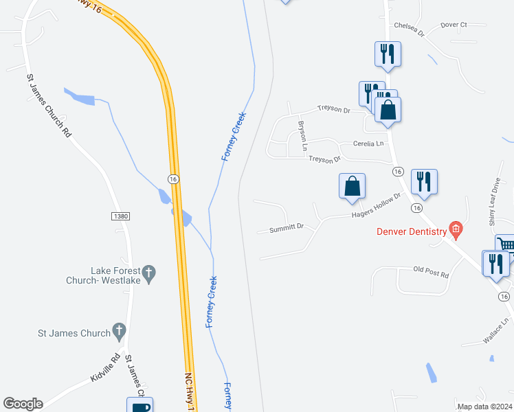 map of restaurants, bars, coffee shops, grocery stores, and more near 2791 Beechwood Road in Denver
