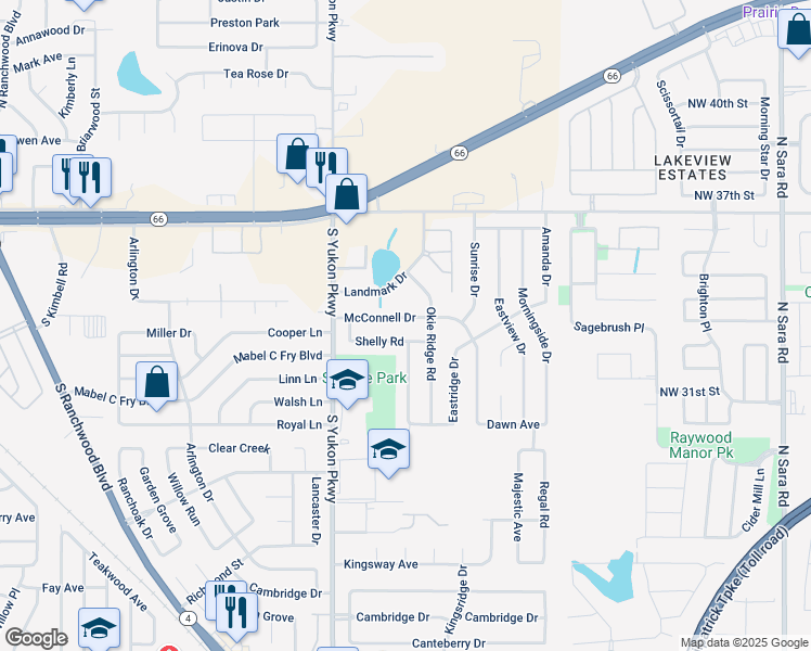 map of restaurants, bars, coffee shops, grocery stores, and more near 716 Heather Terrace in Yukon