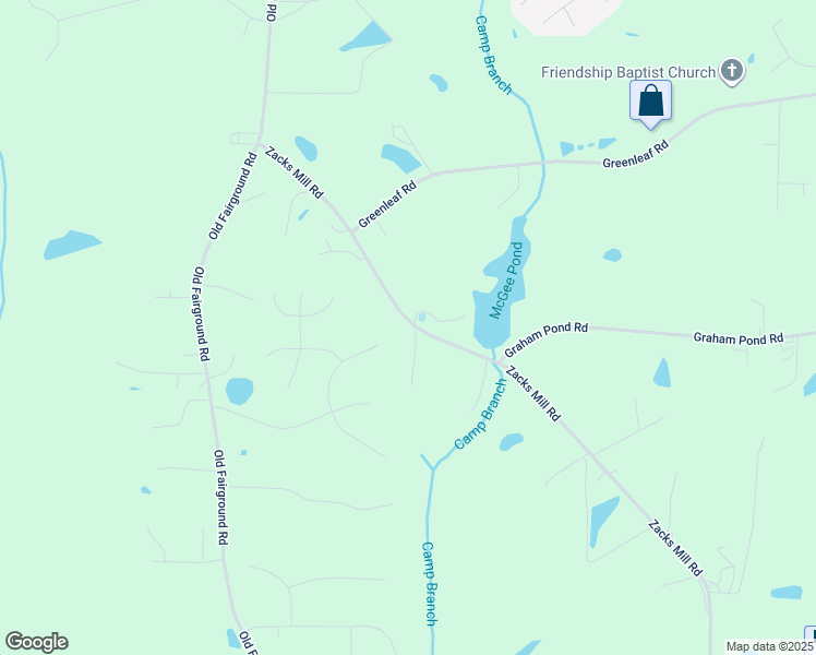 map of restaurants, bars, coffee shops, grocery stores, and more near 5989 Zacks Mill Road in Angier