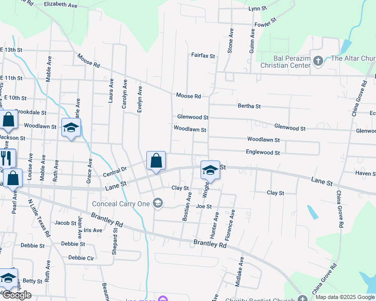 map of restaurants, bars, coffee shops, grocery stores, and more near 801 Bostian Avenue in Kannapolis