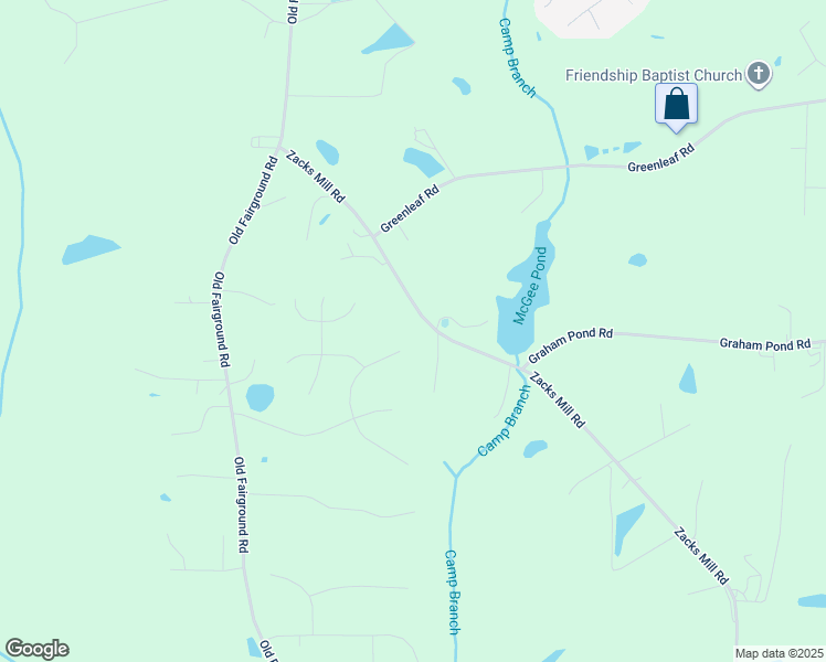 map of restaurants, bars, coffee shops, grocery stores, and more near 5989 Zacks Mill Road in Angier