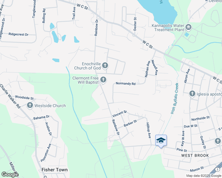map of restaurants, bars, coffee shops, grocery stores, and more near 1932 Normandy Road in Kannapolis
