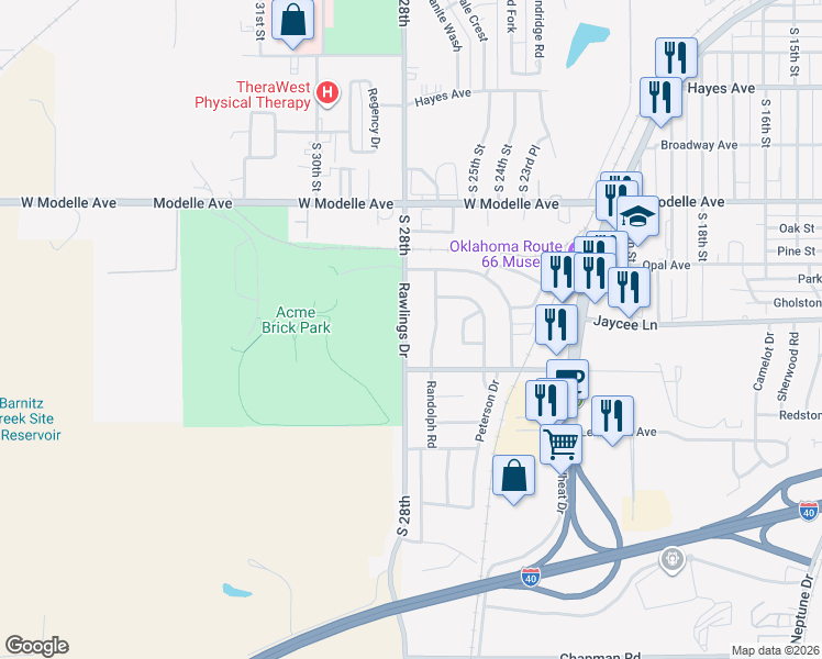 map of restaurants, bars, coffee shops, grocery stores, and more near 615 South 28th Street in Clinton