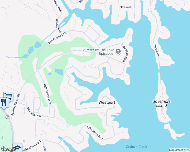 map of restaurants, bars, coffee shops, grocery stores, and more near 3945 Lake Shore Road South in Denver