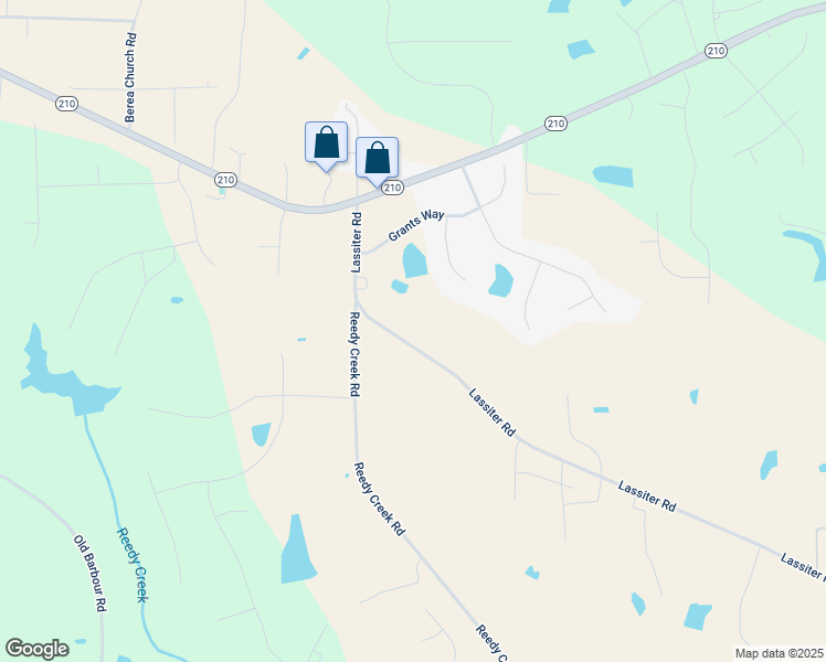 map of restaurants, bars, coffee shops, grocery stores, and more near 3824 Lassiter Road in Four Oaks