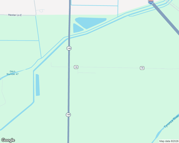 map of restaurants, bars, coffee shops, grocery stores, and more near 35161 Keller Road in Tyronza