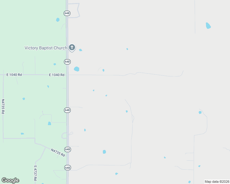 map of restaurants, bars, coffee shops, grocery stores, and more near E1040 Road in Muldrow