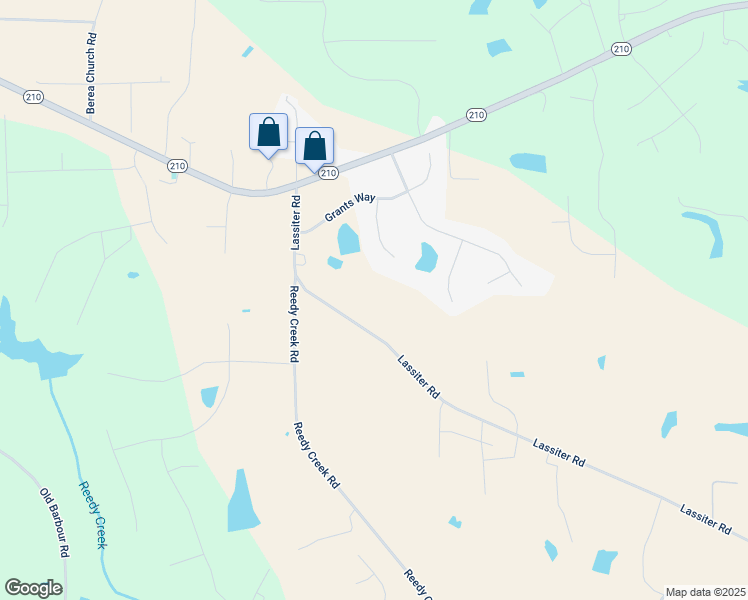 map of restaurants, bars, coffee shops, grocery stores, and more near 3824 Lassiter Road in Four Oaks
