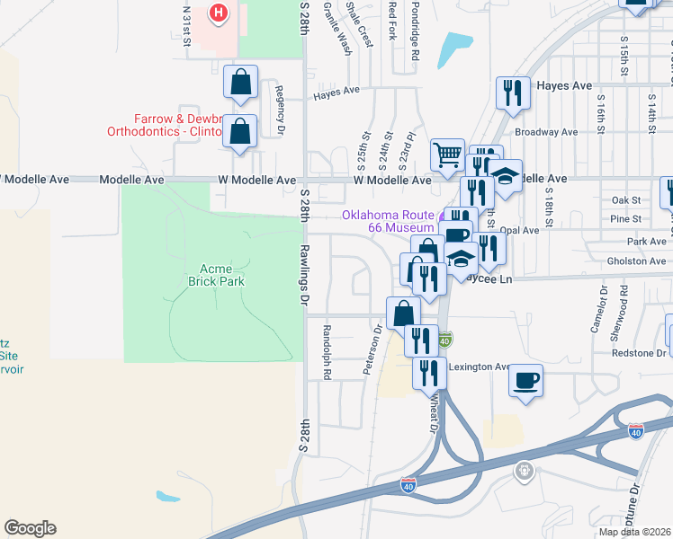 map of restaurants, bars, coffee shops, grocery stores, and more near 119 Randolph Road in Clinton